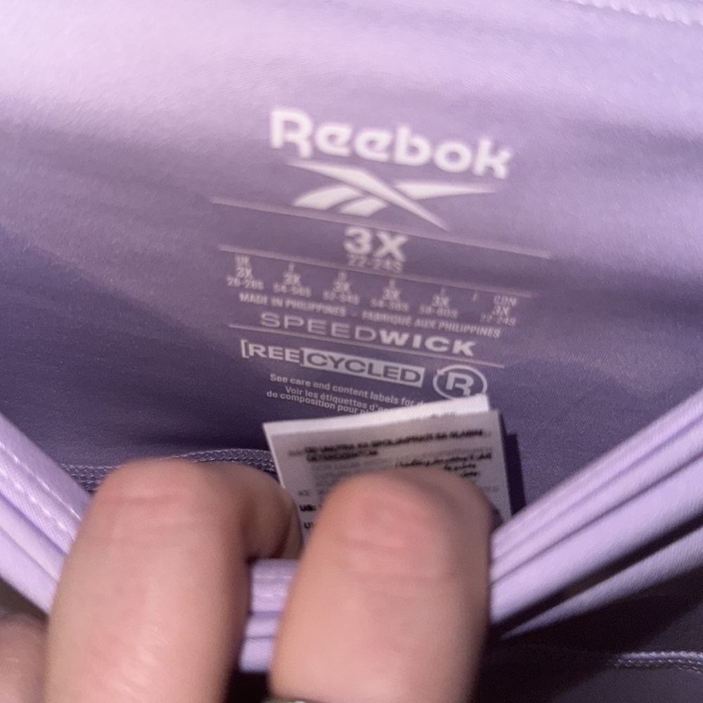 NWT Reebok big logo purple oasis training leggings full length size 3x nice - Picture 4 of 6